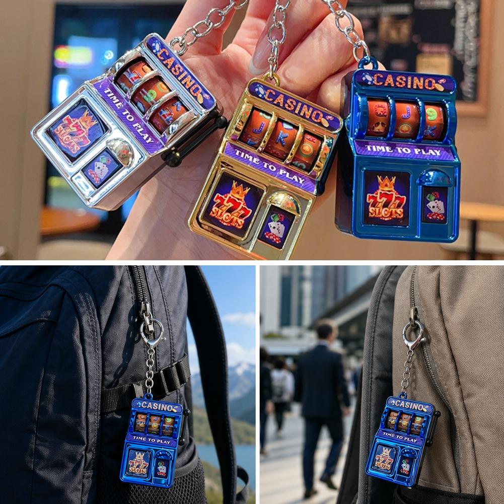 Arcade Game Jackpot - Gantungan Kunci Mesin Slot Mini, Desain